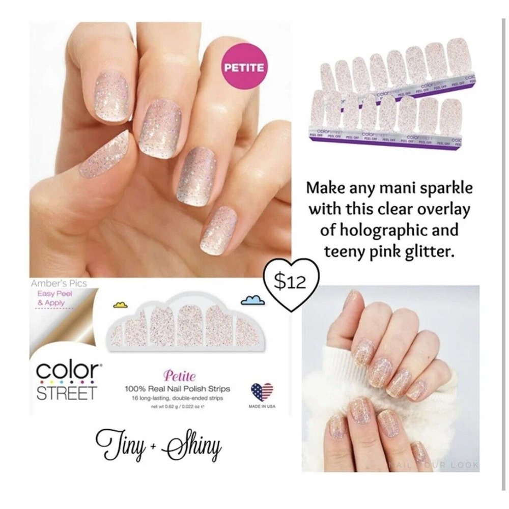 Color Street Nail Polish Strips Petite Tiny and Shiny Glitter Retired Design New